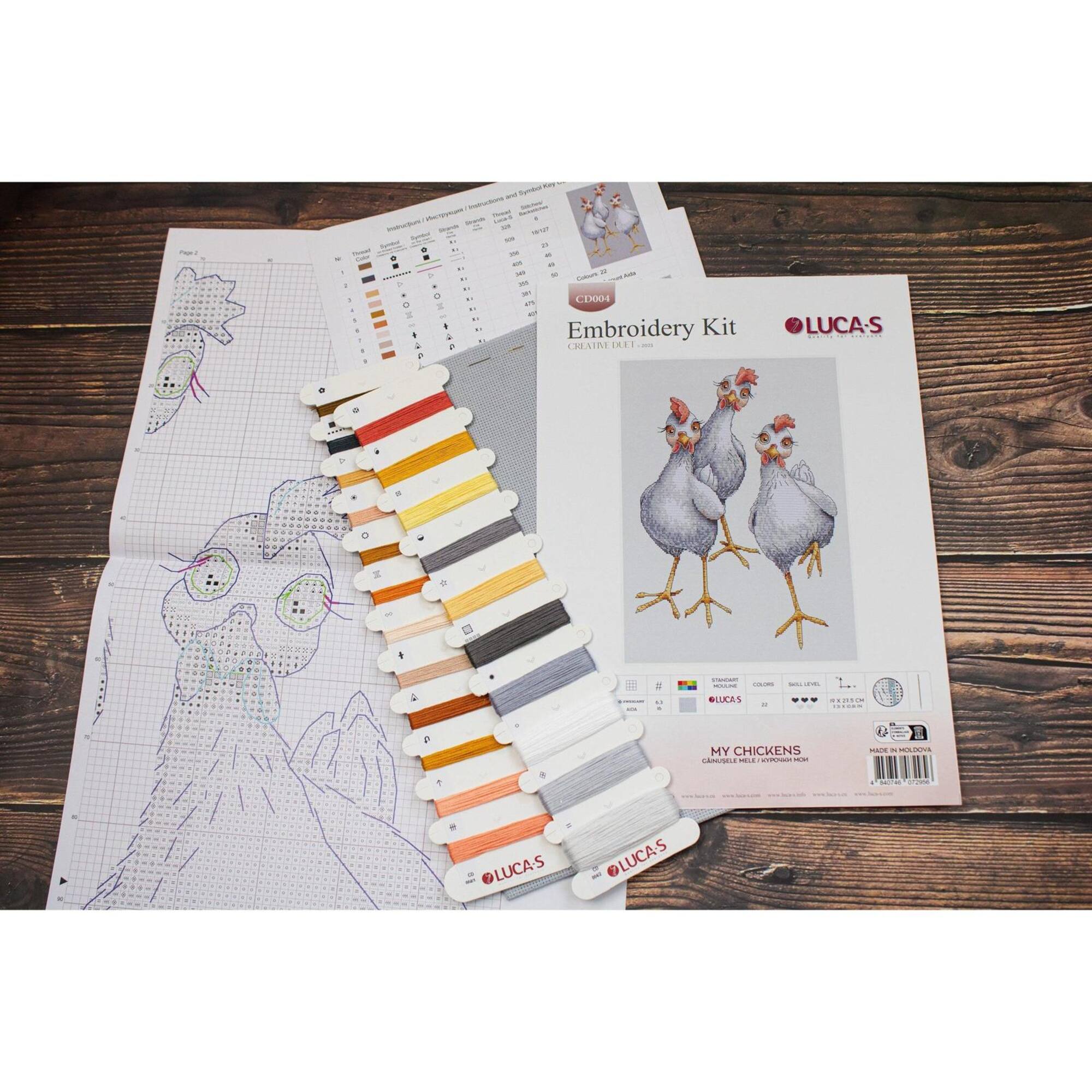 Luca-S My Chickens Counted Cross-Stitch Kit